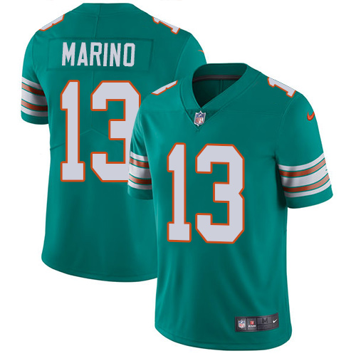 Nike Miami Dolphins 13 Dan Marino Aqua Green Alternate Men Stitched NFL Vapor Untouchable Limited Jersey